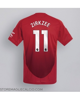 Manchester United Joshua Zirkzee #11 Maglia Gara Casa Repliche 2024-25 Maniche Corte Manchester United Joshua Zirkzee #11 Maglia Gara Casa Repliche 2024-25 Maniche Corte